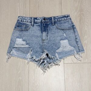3/$10 Forever 21 Ripped Denim Blue Shorts